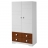 ARMOIRE A-1412 COULEUR BLANCHE ET AMBRE