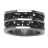 Bague acier forme octogonale noir