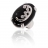 Bague argent avec oxydes de zirconium et onyx