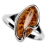 Bague argent cabochon ambre véritable ovale