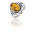 BAGUE ARGENT ET AMBRE