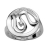 Bague argent rhodié cercle serpentin pierres blanches