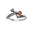 Bague argent rhodié elfe et ambre