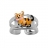 Bague argent rhodié enfant chat - réglable