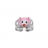 Bague argent rhodié enfant hibou rose - réglable