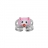 Bague argent rhodié enfant hibou rose - réglable