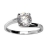 Bague argent rhodié gros solitaire 4 griffes