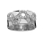 Bague argent rhodié large petits cercles et pierres blanches