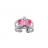 Bague argent rhodié papillon rose - réglable