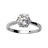 Bague argent rhodié solitaire 6 griffes