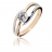 Bague en or blanc et jaune et oxyde de zirconium solitaire