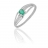 Bague or gris et emeraude