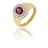 Bague or rubis et diamants