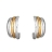 Boucles d'oreille 1/2 créoles bicolore 3 anneaux