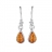 Boucles d'oreille argent et ambre véritable forme goutte