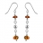 Boucles d'oreille argent pendant ambre véritable et boules d'arg