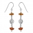 Boucles d'oreille argent pendant ambre véritable et pastille arg