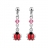 Boucles d'oreille argent pendant coccinelle et zirconia rose