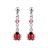 Boucles d'oreille argent pendant coccinelle et zirconia rose