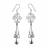 Boucles d'oreille argent pendant volutes et pampilles gouttes