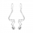 Boucles d'oreille argent pendant zigzag et boules argent