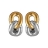 Boucles d'oreille bicolores duo d'anneaux entrelacés