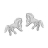 Boucles d'oreille cheval argent