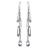 Boucles d'oreille crochet argent rhodié pampilles gouttes transp