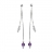 Boucles d'oreille fils pierres violettes