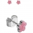 Boucles d'oreille<a title='composition florale pour la saint-valentin' href='http://www.familyby.com/boutiques/detailCategorie/4211' style='text-decoration:none; color:#333'><strong> fleur</strong></a> rose argent