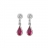 Boucles d'oreille goutte rose + clou oxyde blanc argent