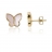 Boucles d'oreille nacre et diamant papillon