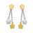 Boucles d'oreille pendantes chainettes +<a title='bouquet de fleurs pour la saint-valentin' href='http://www.familyby.com/boutiques/detailCategorie/4211' style='text-decoration:none; color:#333'><strong> fleurs</strong></a> bicolore