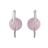 Boucles d'oreille pierre ronde rose fermoir poussettes argent rh