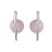 Boucles d'oreille pierre ronde rose fermoir poussettes argent rh