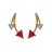 Boucles d'oreille pierre rose + oxyde zirconium fermoir poussett