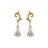 Boucles d'oreille plaqué or petit pendant zirconia blanc taille