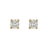 Boucles d'oreille puce oxyde rond fermoir poussettes plaqué or
