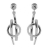 Boucles d'oreille tige argent rhodié cercle et 2 branches