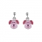 Boucles d'oreille tige argent rhodié enfant tete de chien rose