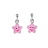 Boucles d'oreille tige argent rhodié étoile rose