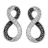 Boucles d'oreille tige argent rhodié forme 8 pierres blanches et