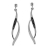 Boucles d'oreille tige argent rhodié forme losange et barrettes