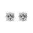 Boucles d'oreille tige pierre carré synthe. blanche argent