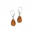 Boucles d'oreilles argent et ambre véritable forme goutte