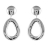 Boucles d'oreilles argent rhodié forme ovale fantaisie fermoir t