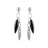 Boucles d'oreilles argent rhodié pampilles noires fermoir tige