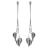 Boucles d'oreilles argent rhodié pendantes double fils cœurs