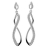Boucles d'oreilles argent torsadé et pierres blanches fermoir ti