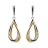 Boucles d'oreilles bicolore anneaux ovales fermoir tige